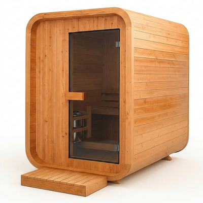 Indoor Cedar Sauna Crafted for Home Wellness, Canadian Red Cedar, Tempered Glass Door, Compact Design
