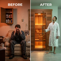 AuroraTherm Cedar Indoor Sauna — Before & After