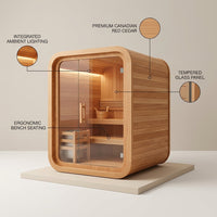 AuroraTherm Cedar Indoor Sauna — infographic