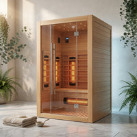 Heliox LuminaWood Infrared Sauna Cabin — Studio Shot