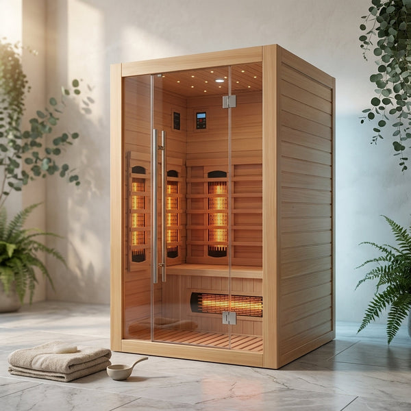 Infrared Sauna Cabin Built for Home Wellness, FSC-Certified Wood, Multi-Zone Heating, Digital Controls