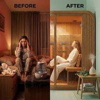 Salt Therapy Room Built for Shared Wellness Sessions, Curved Glass Design, Radiant Heat Bench, Micro-Salt Diffuser — Before & After