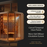 Salt Therapy Room Built for Shared Wellness Sessions, Curved Glass Design, Radiant Heat Bench, Micro-Salt Diffuser — Results & Stats