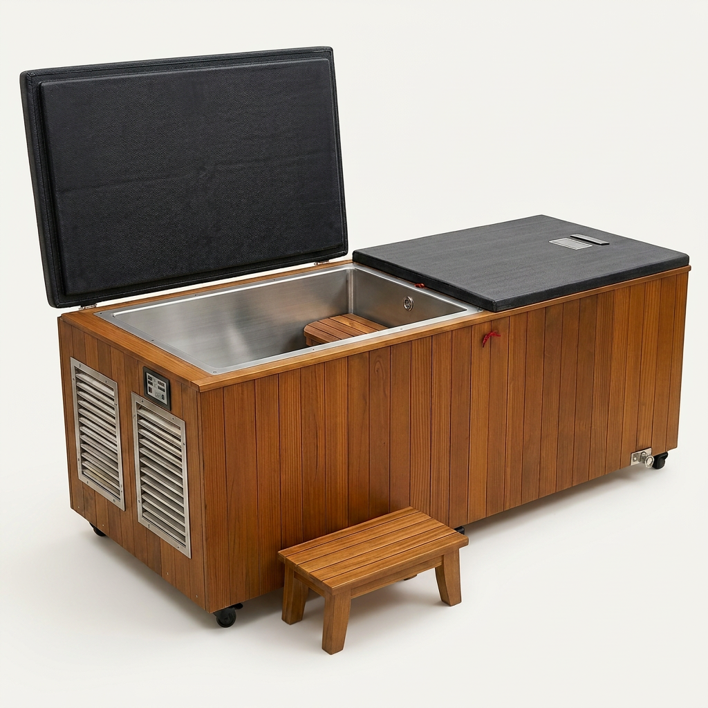 TimberChill Glacier Pro Cedar Cold Plunge — Studio Shot