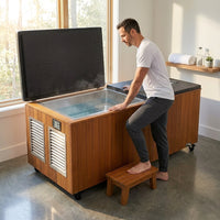 TimberChill Glacier Pro Cedar Cold Plunge — Lifestyle