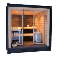 Salt Therapy Room Designed for Home Halotherapy, 2-Person Capacity, Cedar Interior, Glass Front Display