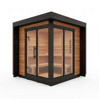 Salt Therapy Room Designed for Home Halotherapy, 2-Person Capacity, Cedar Interior, Glass Front Display