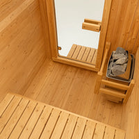 Indoor Cedar Sauna Crafted for Home Wellness, Canadian Red Cedar, Tempered Glass Door, Compact Design