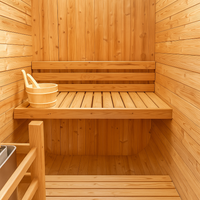 Indoor Cedar Sauna Crafted for Home Wellness, Canadian Red Cedar, Tempered Glass Door, Compact Design