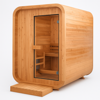 Indoor Cedar Sauna Crafted for Home Wellness, Canadian Red Cedar, Tempered Glass Door, Compact Design