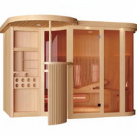 Salt Therapy Room Built for Shared Wellness, Curved Glass Design, Radiant Heat Bench, Micro-Salt Diffuser