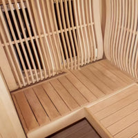 Salt Therapy Room Built for Shared Wellness, Curved Glass Design, Radiant Heat Bench, Micro-Salt Diffuser