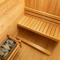 Indoor Cedar Sauna Crafted for Home Wellness, Canadian Red Cedar, Tempered Glass Door, Compact Design